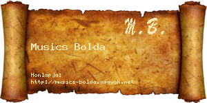 Musics Bolda névjegykártya
